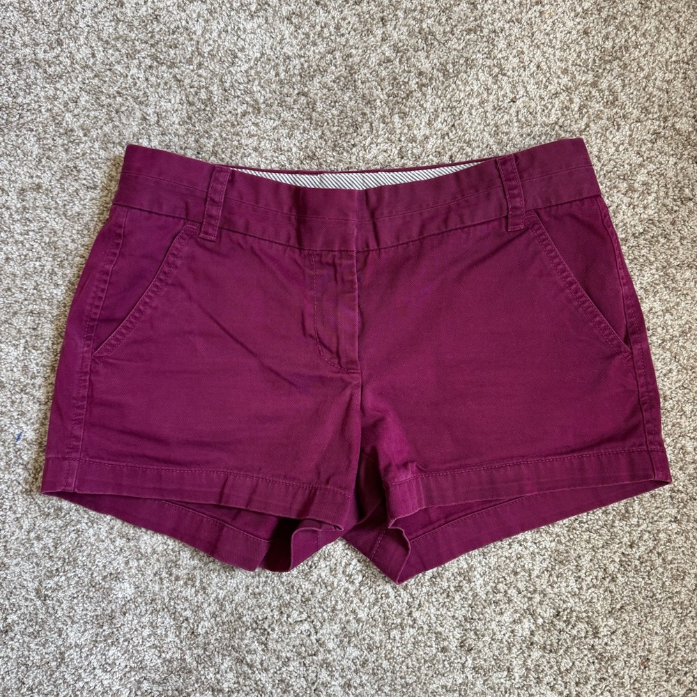 JCrew Women's Burgundy Chino Shorts